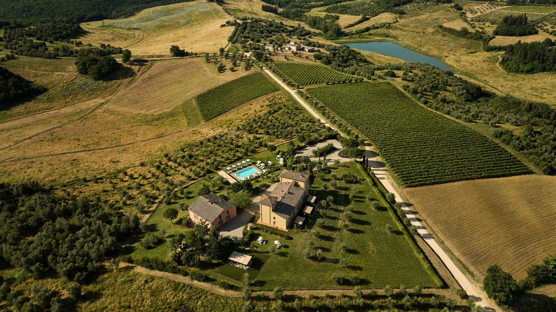 A Building In A Field