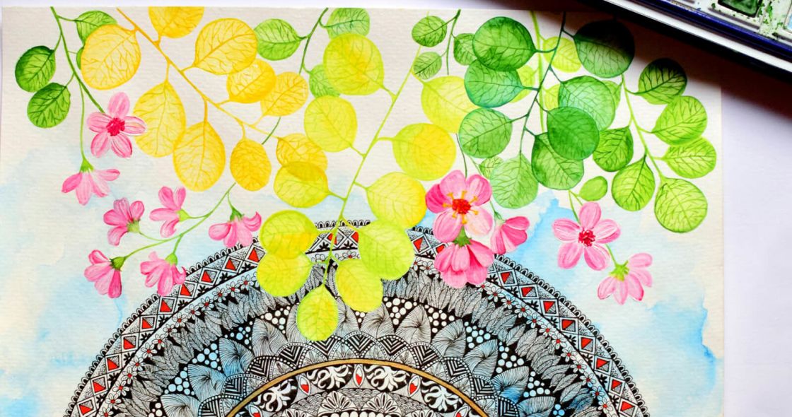 A Colorful Flower Pattern Pillow