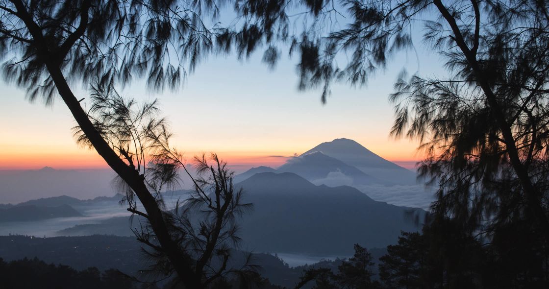 A Sunset Over A Mountain Range
