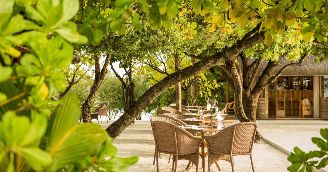 A Table And Chairs Outside