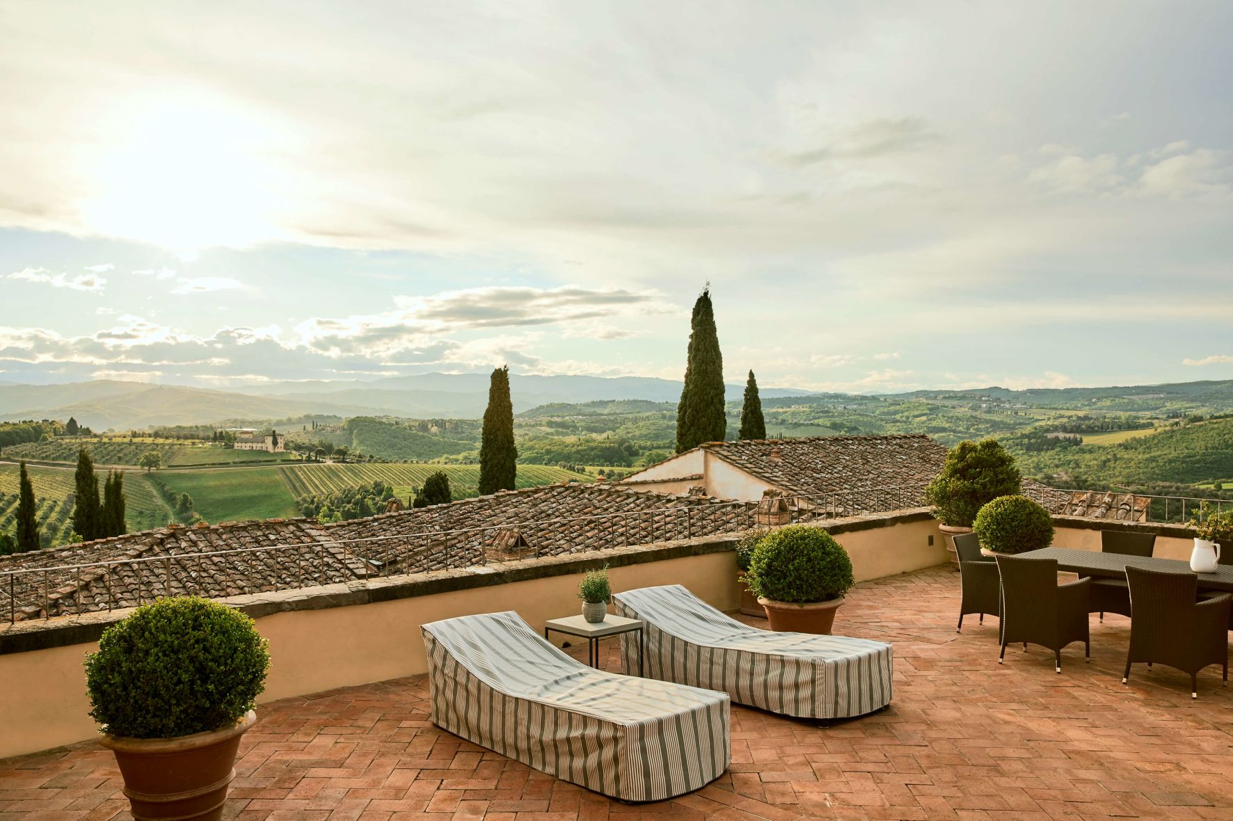 A Rooftop View Of A Town