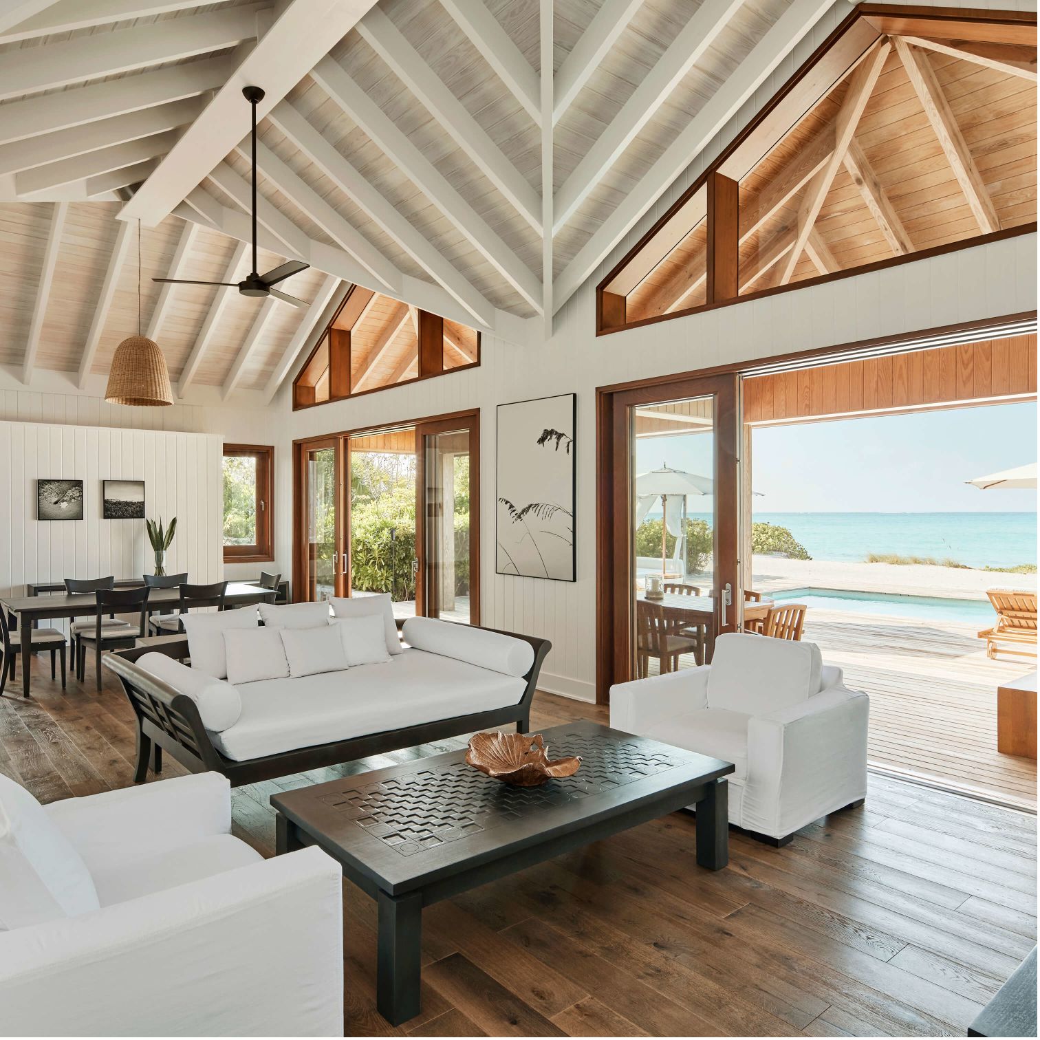 A Living Room With A Large Window